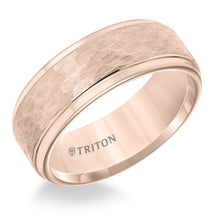 Load image into Gallery viewer, Triton Gents 8mm Hammered Texture Rose Tungsten Carbide Comfort Fit Band 11-3288RC-G.00
