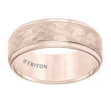 Load image into Gallery viewer, Triton Gents 8mm Hammered Texture Rose Tungsten Carbide Comfort Fit Band 11-3288RC-G.00

