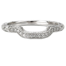 Load image into Gallery viewer, White Gold 1.3 Carat Weight Curved Matching Band with Milgrain
