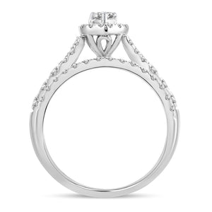 14K White Gold 1.00 Carat Fancy Cut Bridal Diamond Ring