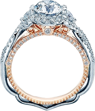 Load image into Gallery viewer, Verragio Two Tone 14K Gold Venetian 3 Stone Engagement Ring AFN-5075R-2WR

