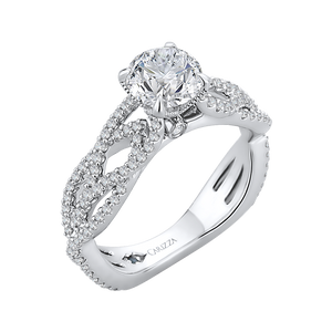 Semi Mount Split Shank Diamond Engagement Ring CARIZZA CA0167EQ-37W