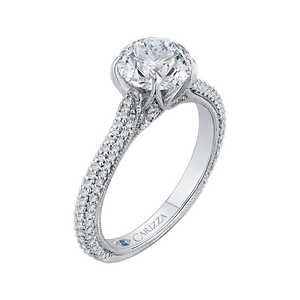 Cathedral Style Semi Mount Engagement Ring CARIZZA CA0185EQ-37W-1.50