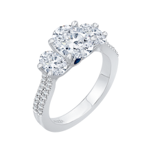 Load image into Gallery viewer, 14K White Gold Oval Cut Diamond Three Stone Cathedral Style Engagement Ring CARIZZA CAO0190EH-37W-1.75
