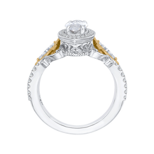 Load image into Gallery viewer, Marquise Three Stone White and Yellow Gold Engagement Ring CARIZZA CAQ0175EH-37WY
