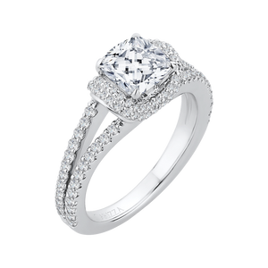 Diamond Carizza Semi Mount Engagement Ring fit Cushion Center CARIZZA CAU0184E-37W-1.50