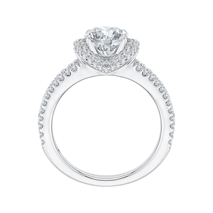 Diamond Carizza Semi Mount Engagement Ring fit Cushion Center CARIZZA CAU0184E-37W-1.50