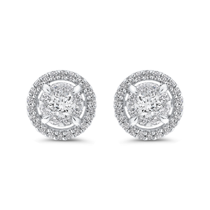 Diamond Double Halo Stud Earrings Luminous EA0816T-42W