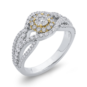 10K Two Tone Gold Criss-Cross Fashion Ring Luminous ES0896ECT-42WY