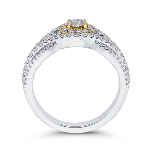 10K Two Tone Gold Criss-Cross Fashion Ring Luminous ES0896ECT-42WY