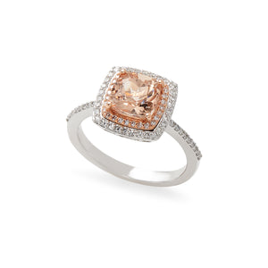 Effy 14K Rose & White Gold Diamond&comma; Morganite Ring