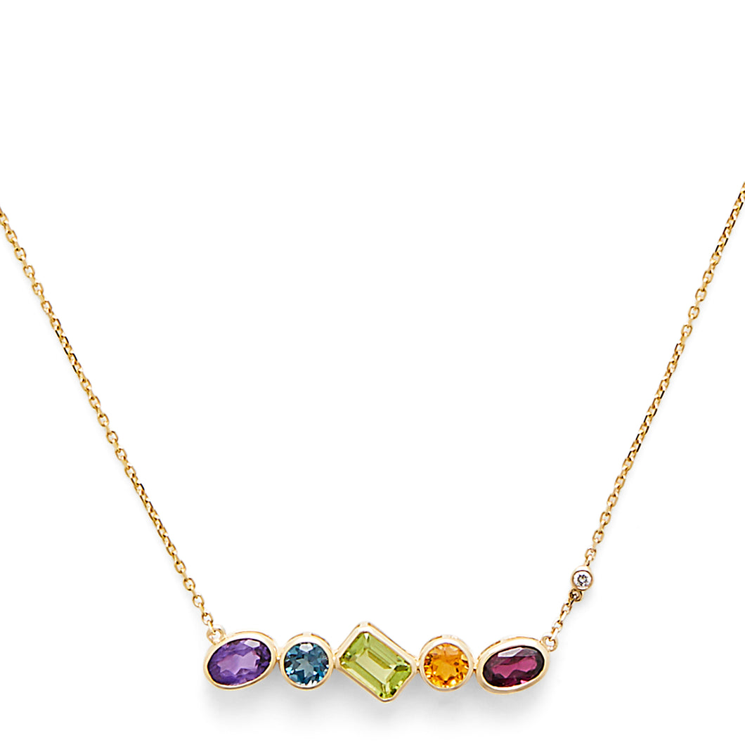 Effy 14K Yellow Gold Diamond, Amethyst, London Blue, Citrine, Rhodolite, Peridot Necklace