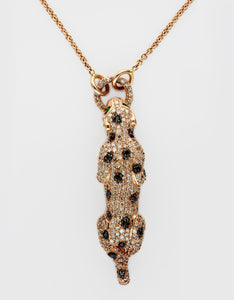 Effy 14K Rose Gold Diamond&comma;Black Diamond&comma;Natural Emerald Necklace