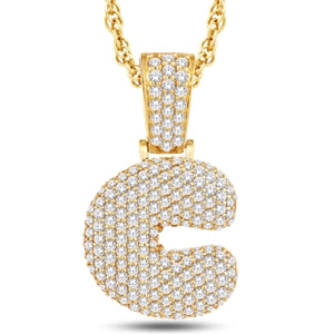 10kt Yellow Gold 2.50 Carat Weight "C" Initial Bubble Pendant