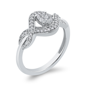 10K White Gold 1/4 ct Round Diamond Infinity Fashion Ring Luminous RF1064T-42W