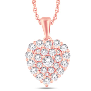 14kt Rose Gold 0.45 Carat Weight Hearts Fashion Pendant