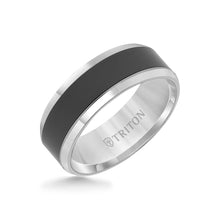 Load image into Gallery viewer, Triton Gents 8mm Tungsten Carbide Black Ceramic Inlay Comfort Fit Band 11-2232CE-G.00
