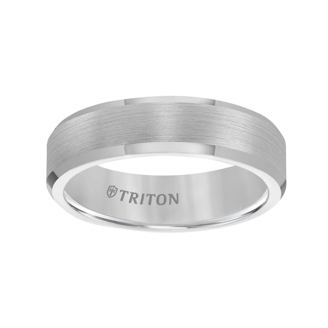 Triton White Tungsten Carbide comfort fit Band 11-2233C-G.00