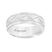 Load image into Gallery viewer, Triton Gents 8mm White Tungsten Carbide Comfort Fit Band 11-2892HC-G.01
