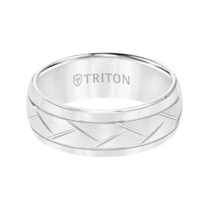 Triton Gents 8mm White Tungsten Carbide Comfort Fit Band 11-2892HC-G.01