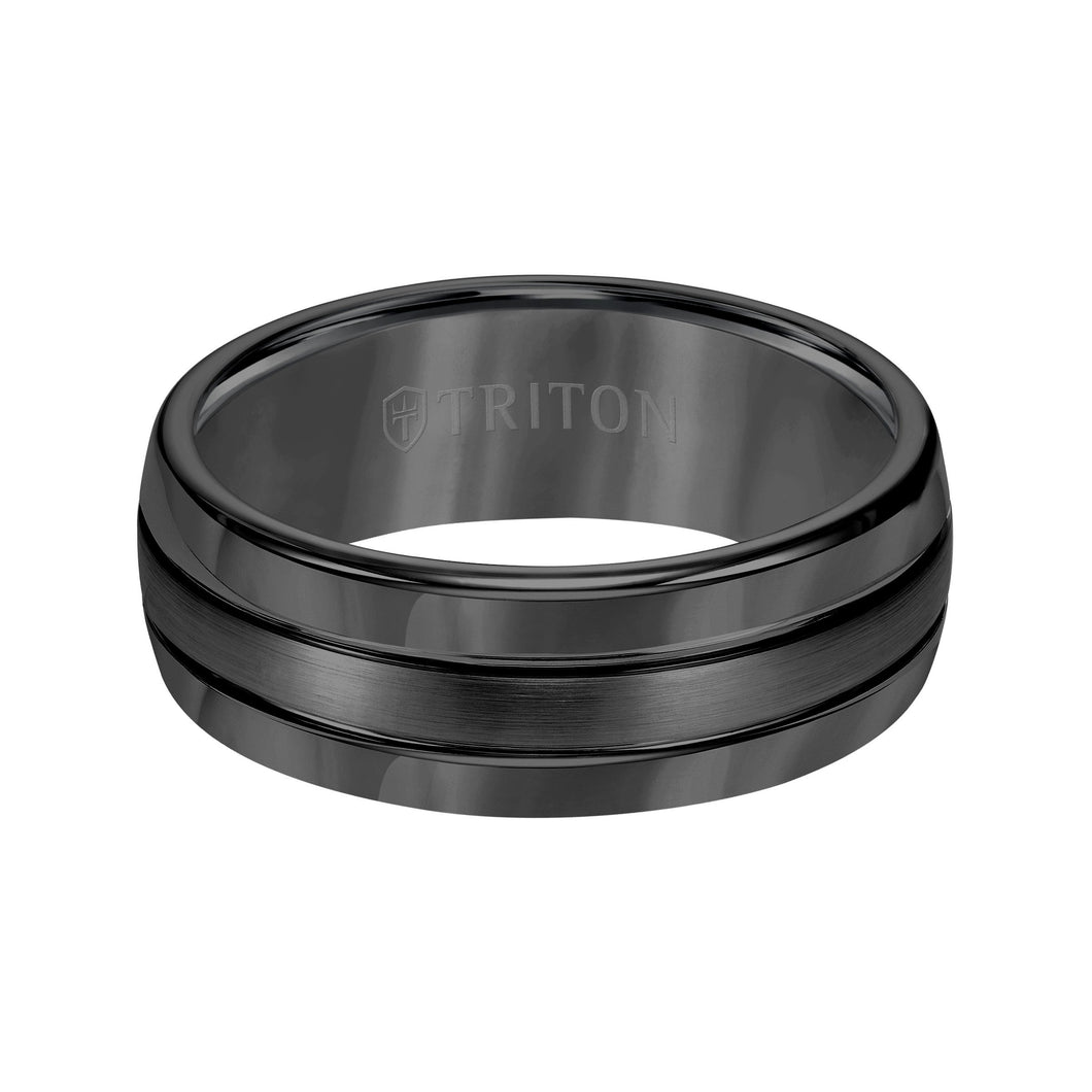 Triton Gents 8mm Black Tungsten Carbide Comfort Fit Band 11-2926BC-G.00