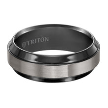 Load image into Gallery viewer, Triton Gents Black Titanium Beveled Edge Comfort Fit Band 11-2993BT-G.01
