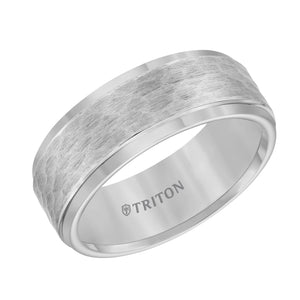 Triton Gents 8mm Tungsten Carbide Hammered Texture Comfort Fit Band 11-3288C-G.00