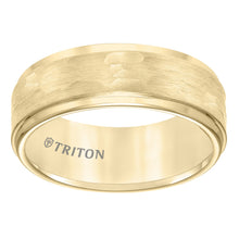 Load image into Gallery viewer, Triton Gents 8mm Hammered Texture Yellow Tungsten Carbide Comfort Fit Band 11-3288YC-G.00
