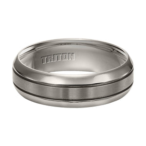 Triton Gents 7mm Titanium Satin Finish Center Bright Edges Comfort Fit Band 11-3300T-G.00