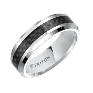 Triton Gents 7mm Cobalt With Black Carbon Fiber Inlay Comfort Fit Band 11-3357Q-G.01