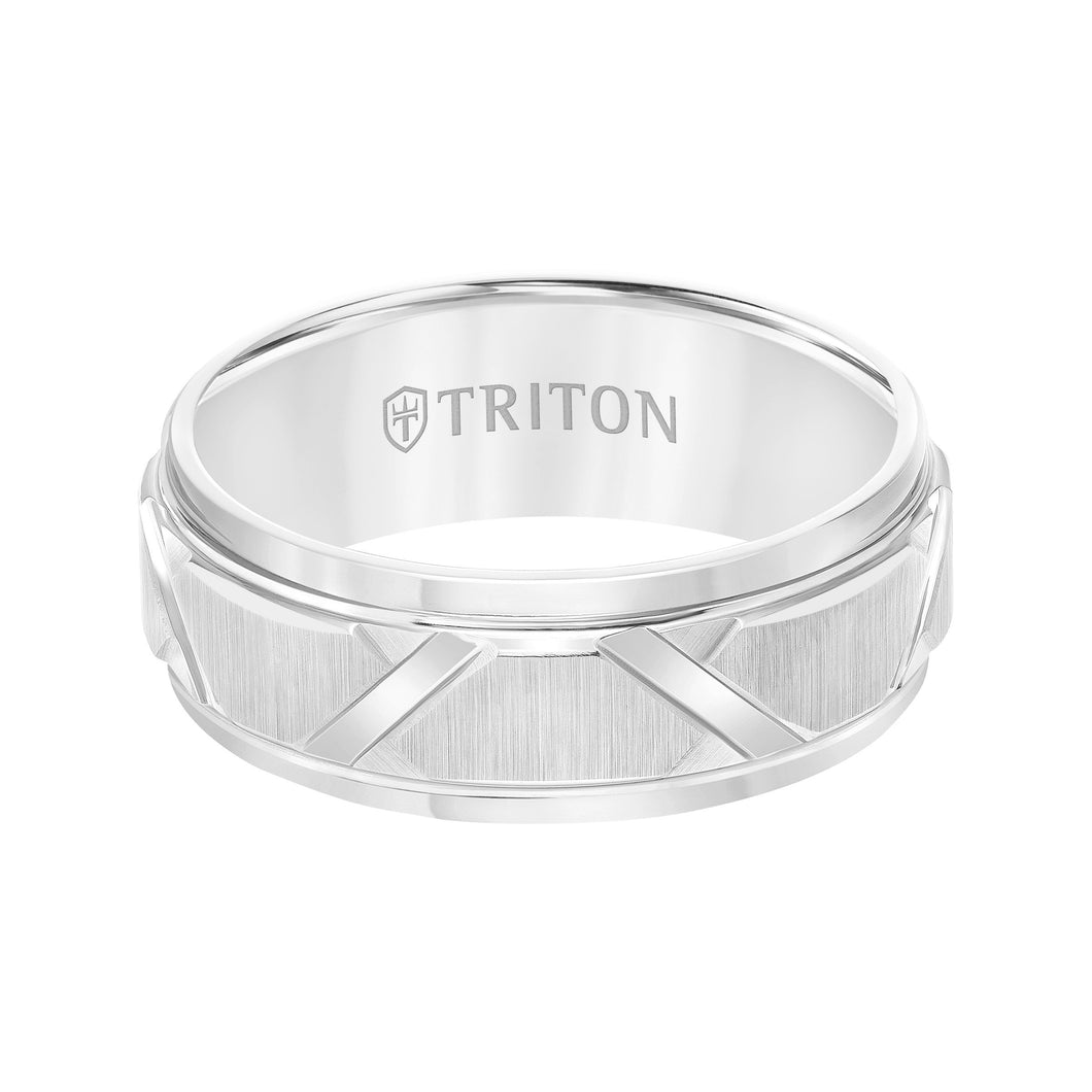 Triton Gents White Tungsten Carbide Comfort Fit Band 11-4126HC-G.00