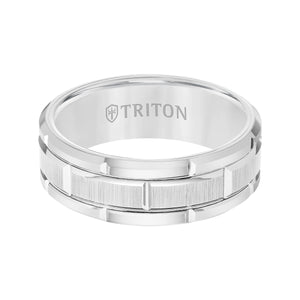 Triton Gents White Tungsten Carbide Comfort Fit Band 11-4127HC-G.00