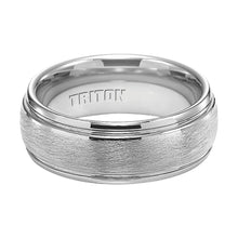 Load image into Gallery viewer, Triton Gents 8mm White Tungsten Carbide Wire Brush Finish Band 11-4129HC-G.00
