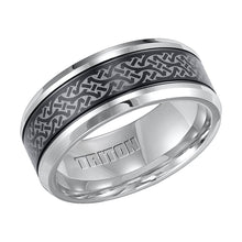 Load image into Gallery viewer, Triton Gents 9mm Black And White Tungsten Carbide Comfort Fit Band 11-4147MC-G.00
