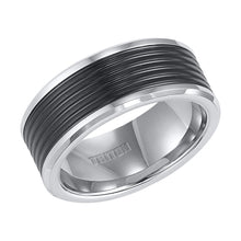 Load image into Gallery viewer, Triton Gents 9mm Black And White Tungsten Carbide Comfort Fit Band 11-4150MC-G.00
