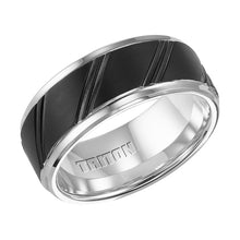 Load image into Gallery viewer, Triton Gents 9mm Black And White Tungsten Carbide Comfort Fit Band 11-4202MC-G.00
