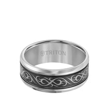 Load image into Gallery viewer, Triton Gents 9mm Black And White Tungsten Carbide Comfort Fit Band 11-4208MC-G.00
