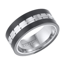 Load image into Gallery viewer, Triton Gents 9mm Black And White Tungsten Carbide Comfort Fit Band 11-4324MC-G.00
