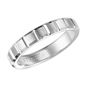 Triton Gents 4mm White Tungsten Carbide Comfort Fit Band With Vertical Cuts 11-4420HC-G.00