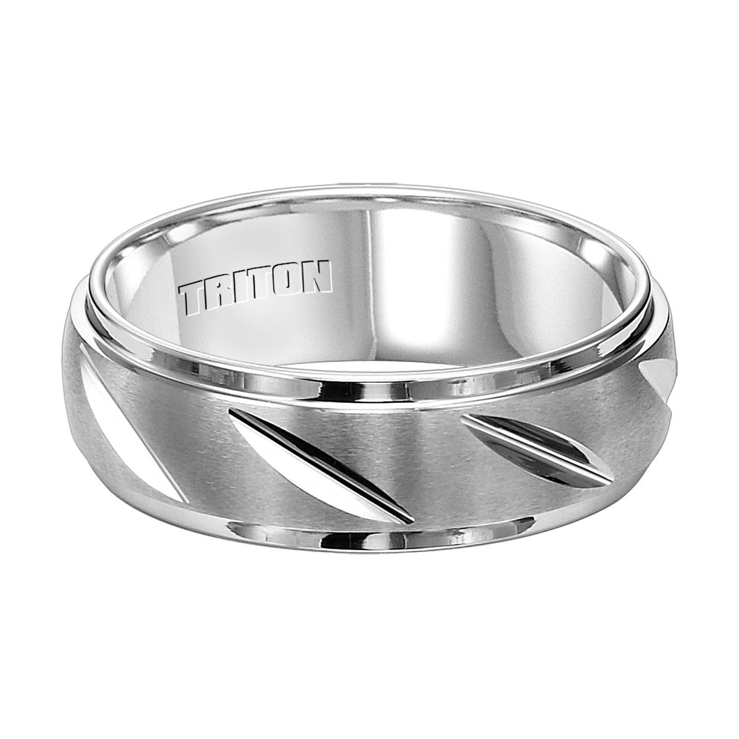 Triton Gents 7.5mm White Tungsten Carbide Comfort Fit Domed Band 11-4421HC-G.00