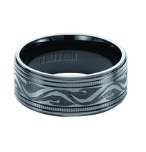 Load image into Gallery viewer, Triton Gents 9mm Black Titan With Laser Pattern Band 11-4441BT-G.00
