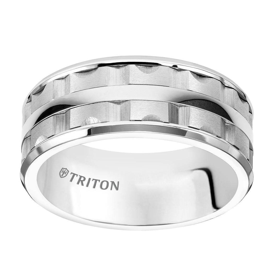 Triton Gents 9mm White Tungsten Comfort Fit Band 11-4815HC-G.00