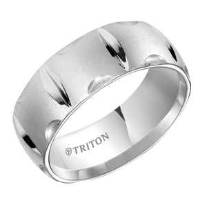 Triton Gents 8mm White Tungsten Brush Finish Comfort Fit Band 11-4817HC-G.00