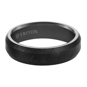 Triton Gents Black Tungsten Florentine Finish Comfort Fit Band 11-4824BC-G.00