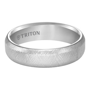Triton Gents 6mm White Tungsten Florentine Finish Comfort Fit Band 11-4824HC-G.00
