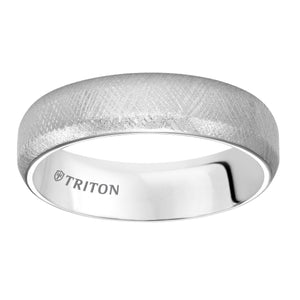 Triton Gents 6mm White Tungsten Florentine Finish Comfort Fit Band 11-4824HC-G.00