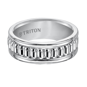 Triton Gents 8mm White Tungsten Comfort Fit Band 11-4833HC-G.00
