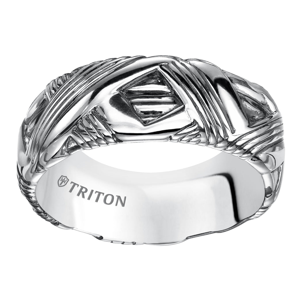 Triton Gents 9mm Sterling Silver Organic Wrap Comfort Fit Band 11-4932SV-G.00