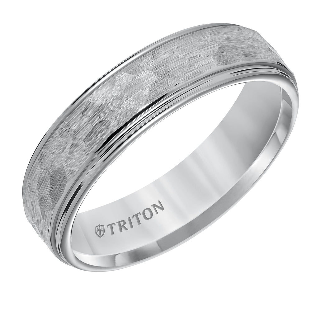 Triton Gents 6mm Tungsten Carbide Satin Hammered Comfort Fit Band 11-5579C6-G.00