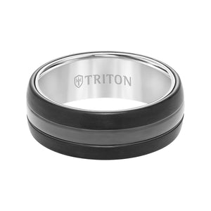 Triton Gents 8mm Black Tungsten Carbide Band With White Interior 11-5943MCW8-G.00